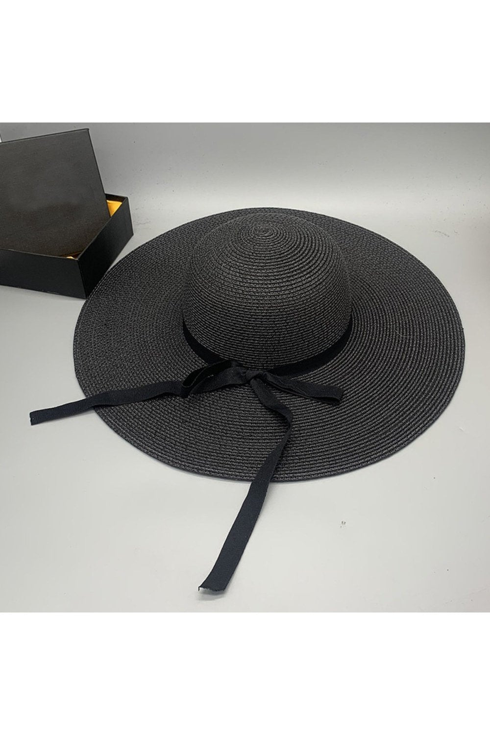 Bow Paper Braided Wide Brim Hat - Hats - FITGGINS