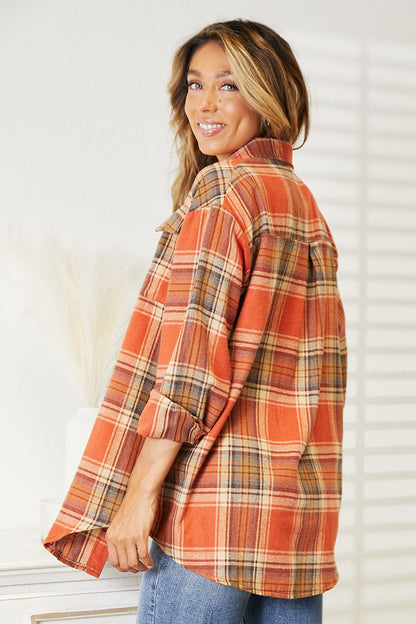 Mandy Plaid Dropped Shoulder Shirt - Shirts - FITGGINS