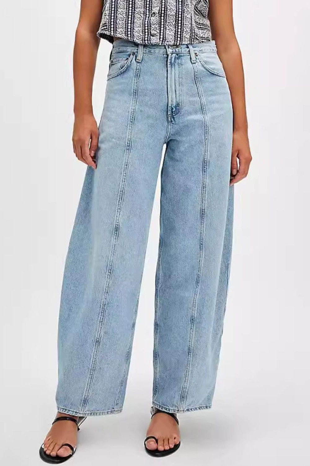 Wide Leg Jeans with Pockets - Jeans - FITGGINS