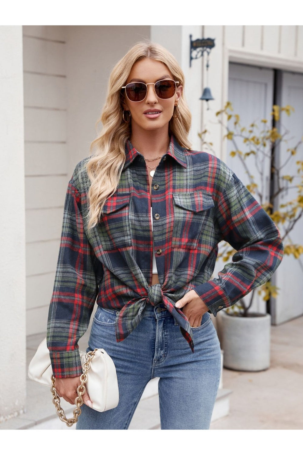 Mandy Plaid Button Up Long Sleeve Shirt Fitggins