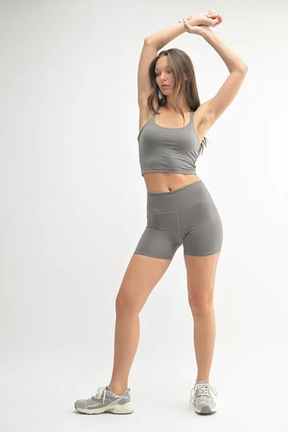 MONO B Venice Cloud Light Crisscross Sports Bra Fitggins