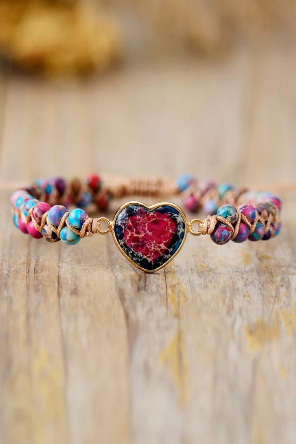 Handmade Heart Shape Natural Stone Bracelet - Bracelets - FITGGINS