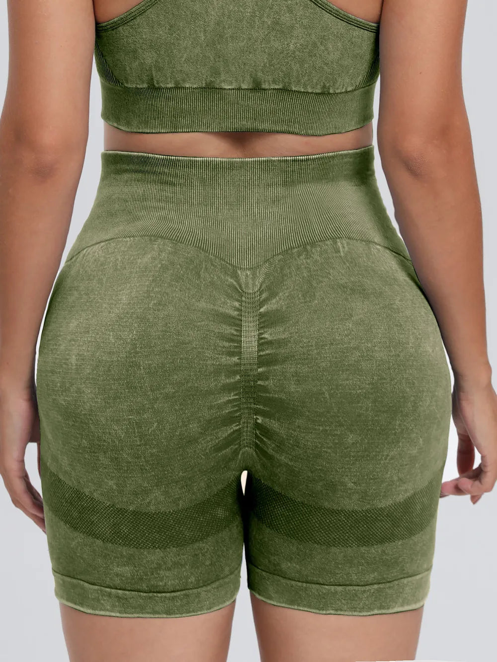 Washed High Waist Active Shorts Fitggins