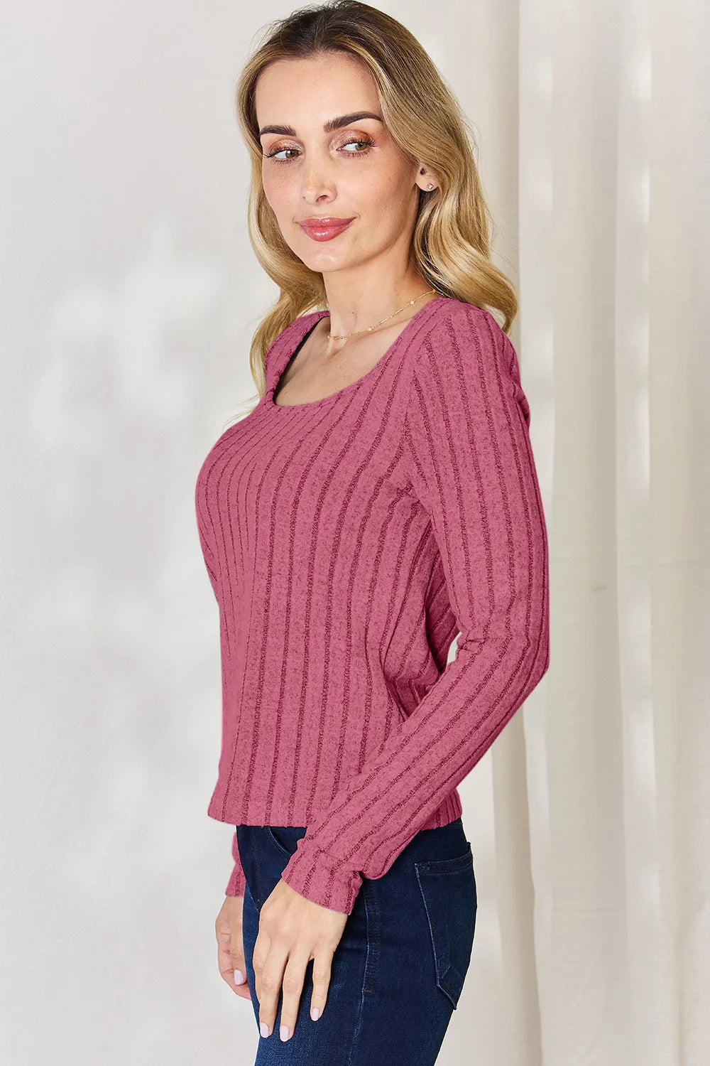 Basic Bae Full Size Ribbed Long Sleeve T-Shirt Fitggins