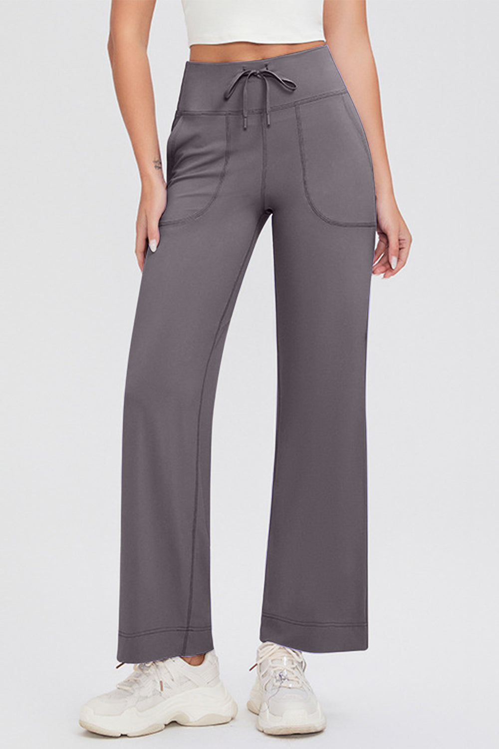 Basic Bae Full Size Drawstring High Waist Pants with Pockets - Pants - FITGGINS