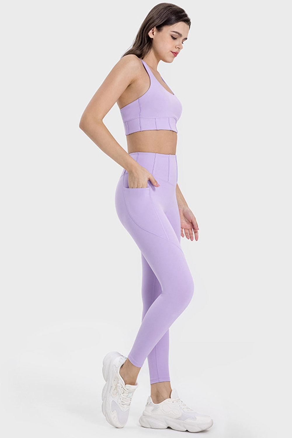 Pocketed High Waist Active Leggings - Leggings - FITGGINS