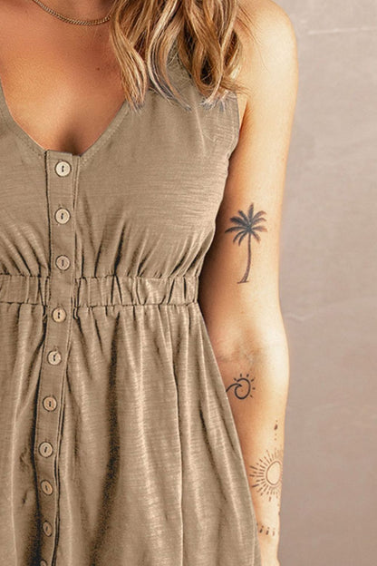 Sleeveless Button Down Mini Magic Dress Fitggins