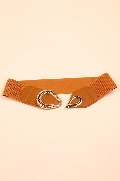 Ribbed Alloy Buckle Elastic Belt - Belt - FITGGINS