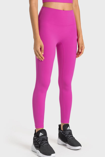 Millennia High-Rise Wide Waistband Yoga Leggings Hot Pink Fitggins