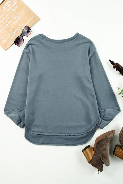 Side Slit Drop Shoulder Sweatshirt Fitggins