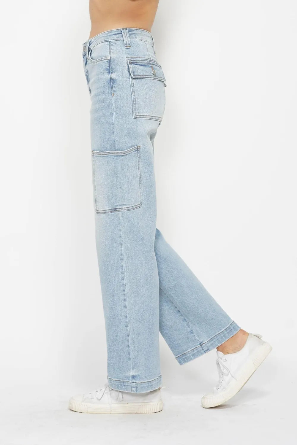 Judy Blue Full Size High Waist Straight Cargo Jeans Fitggins