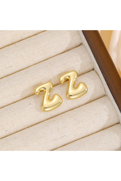 18K Gold-Plated Bubble Letter Stud Earrings - Earrings - FITGGINS