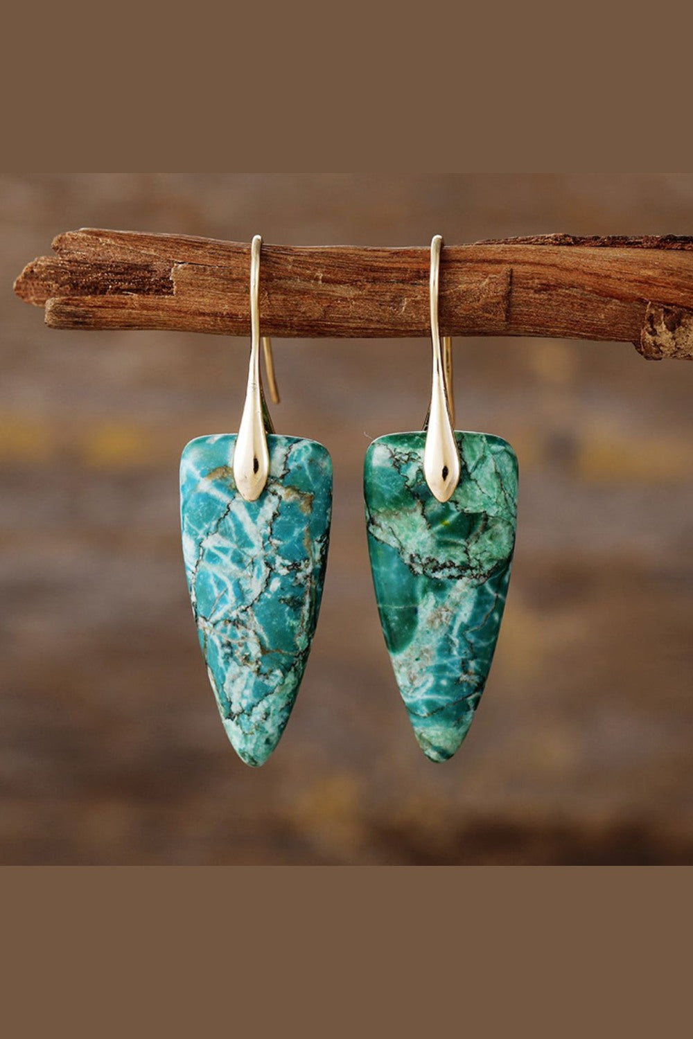 Natural Stone Geometric Shape Earrings - Earrings - FITGGINS