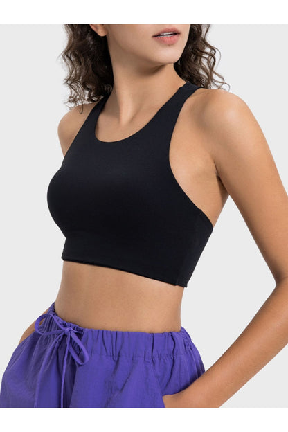 Millennia Cutout Round Neck Active Tank - Crop Tops & Tank Tops - FITGGINS