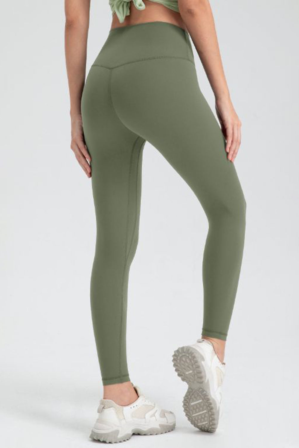 Wide Waistband Slim Fit Active Leggings - Leggings - FITGGINS