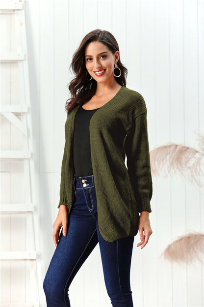 Open Front Long Sleeve Cardigan - Cardigans - FITGGINS