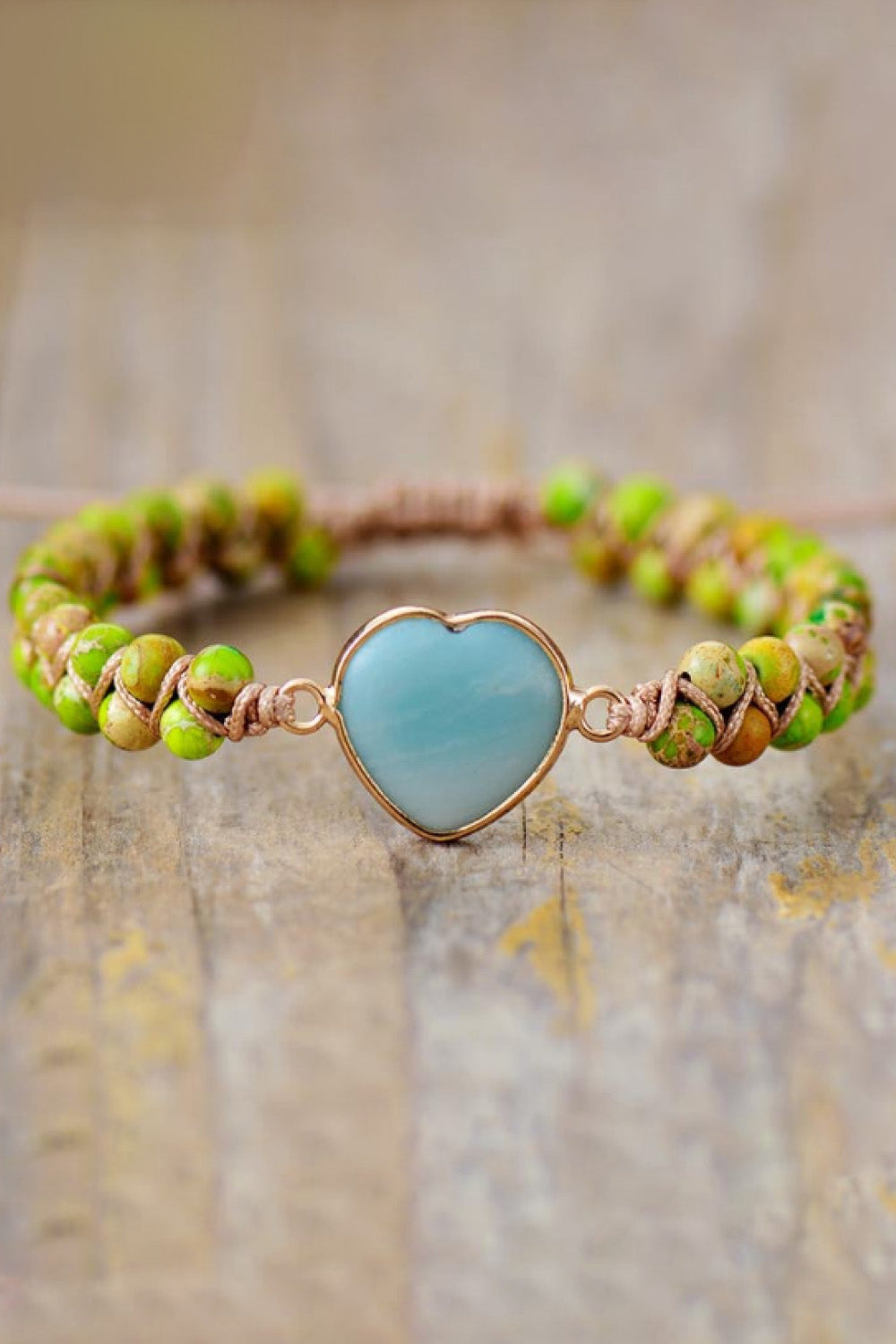 Handmade Heart Shape Natural Stone Bracelet - Bracelets - FITGGINS