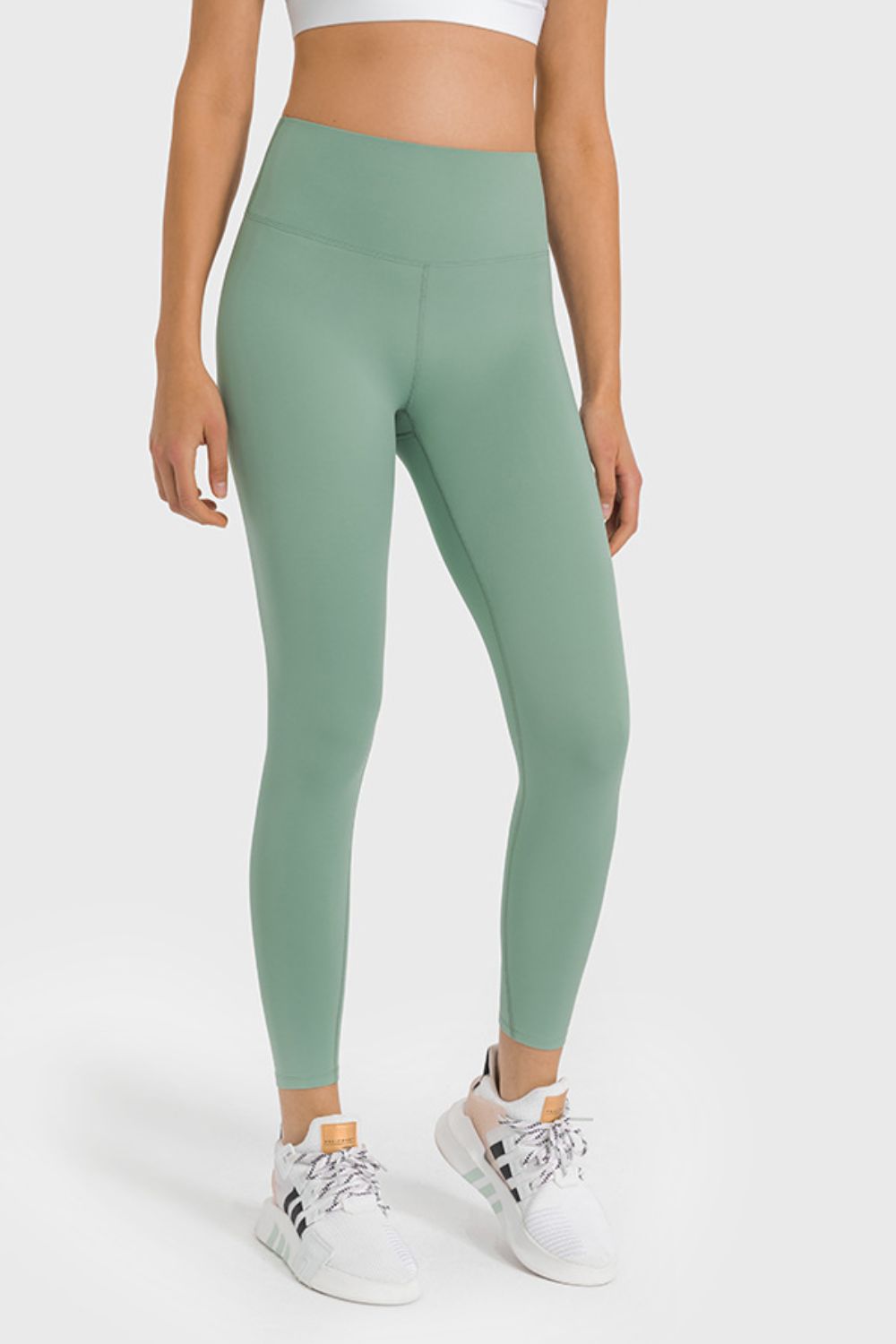 Millennia High Waist Ankle-Length Yoga Leggings Gum Leaf Fitggins