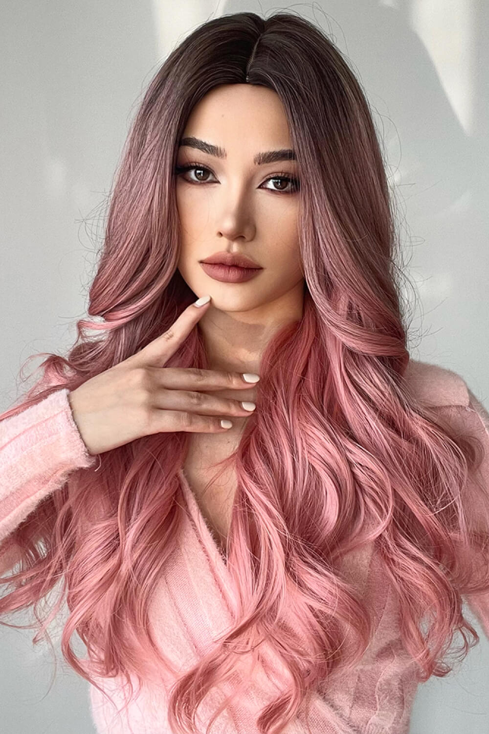 Fashion Wave Synthetic Long Wigs in Pink 26'' - Hair - FITGGINS