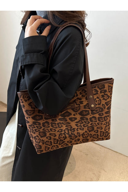 Leopard Polyester Tote Bag - Handbag - FITGGINS