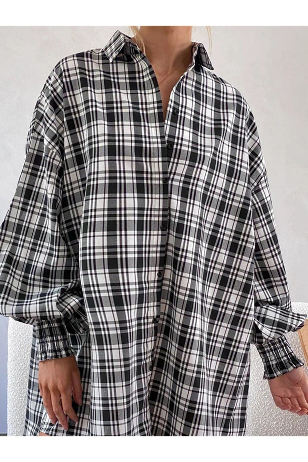 Plaid Button Up Long Sleeve Shirt - Shirts - FITGGINS