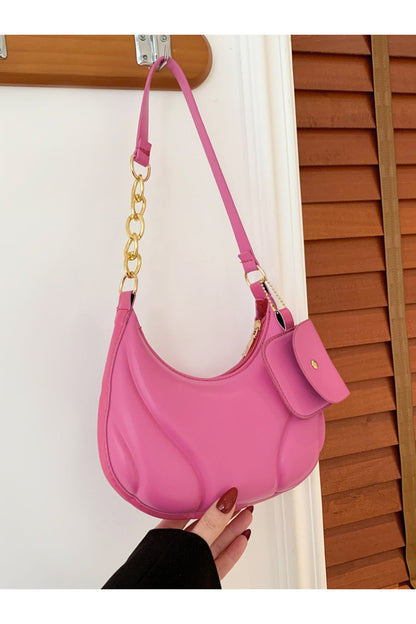 PU Leather Shoulder Bag with EarPods Bag - Handbag - FITGGINS