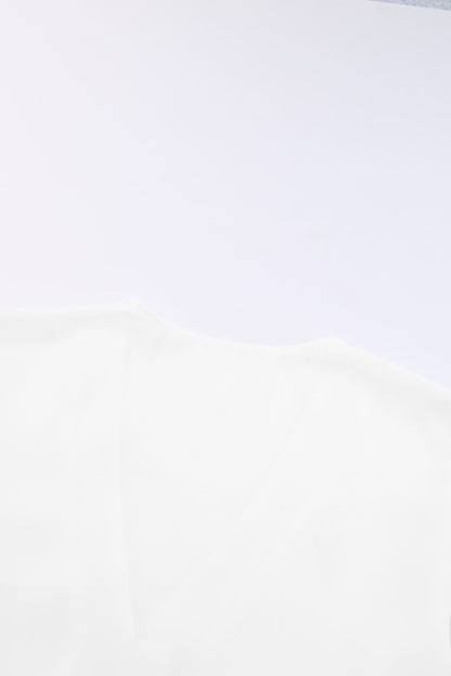 V-Neck Tie Hem Flutter Sleeve Blouse Fitggins