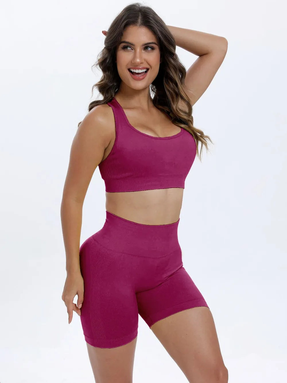 Scoop Neck Wide Strap Top and Shorts Active Set Fitggins
