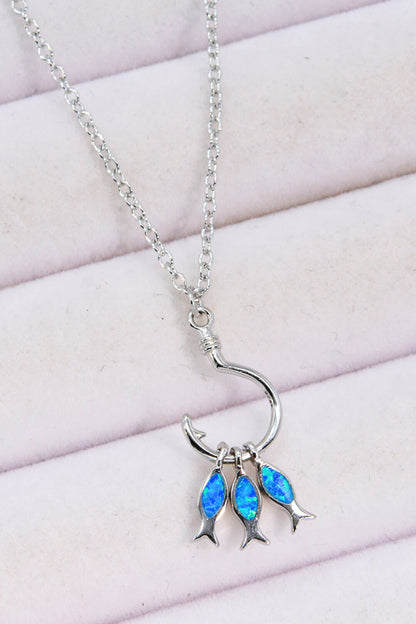 Opal Fish 925 Sterling Silver Necklace - Necklaces - FITGGINS