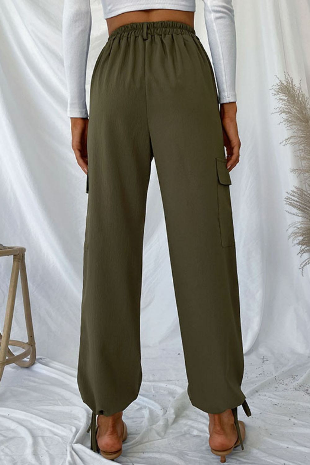 Perfee Drawstring Ankle Cargo Pants - Pants - FITGGINS