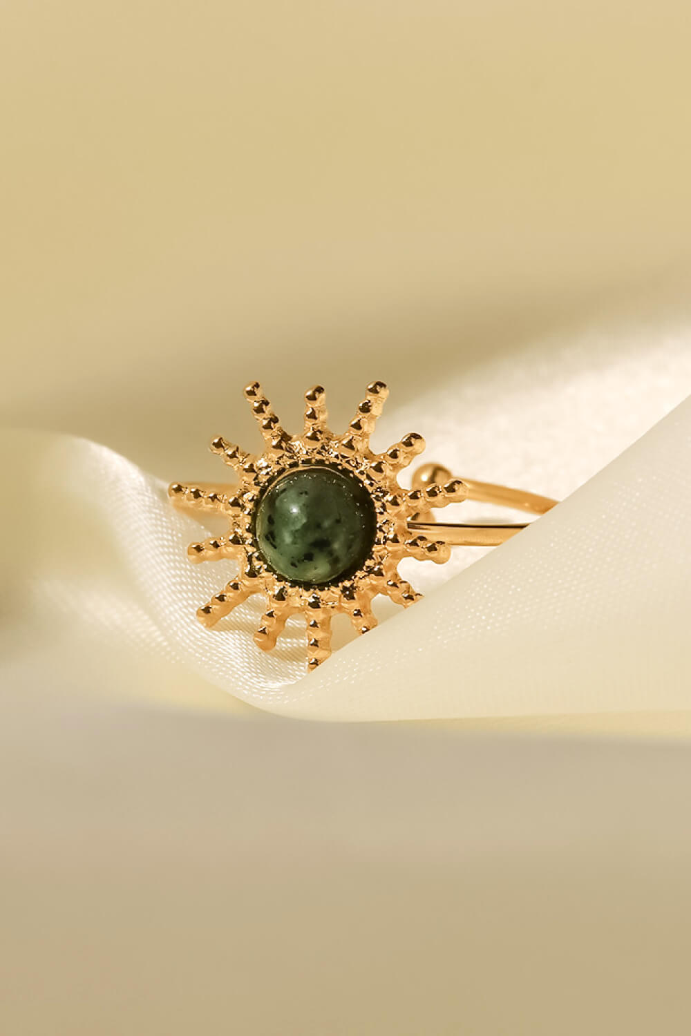 Natural Stone Sun Shape Open Ring - Rings - FITGGINS