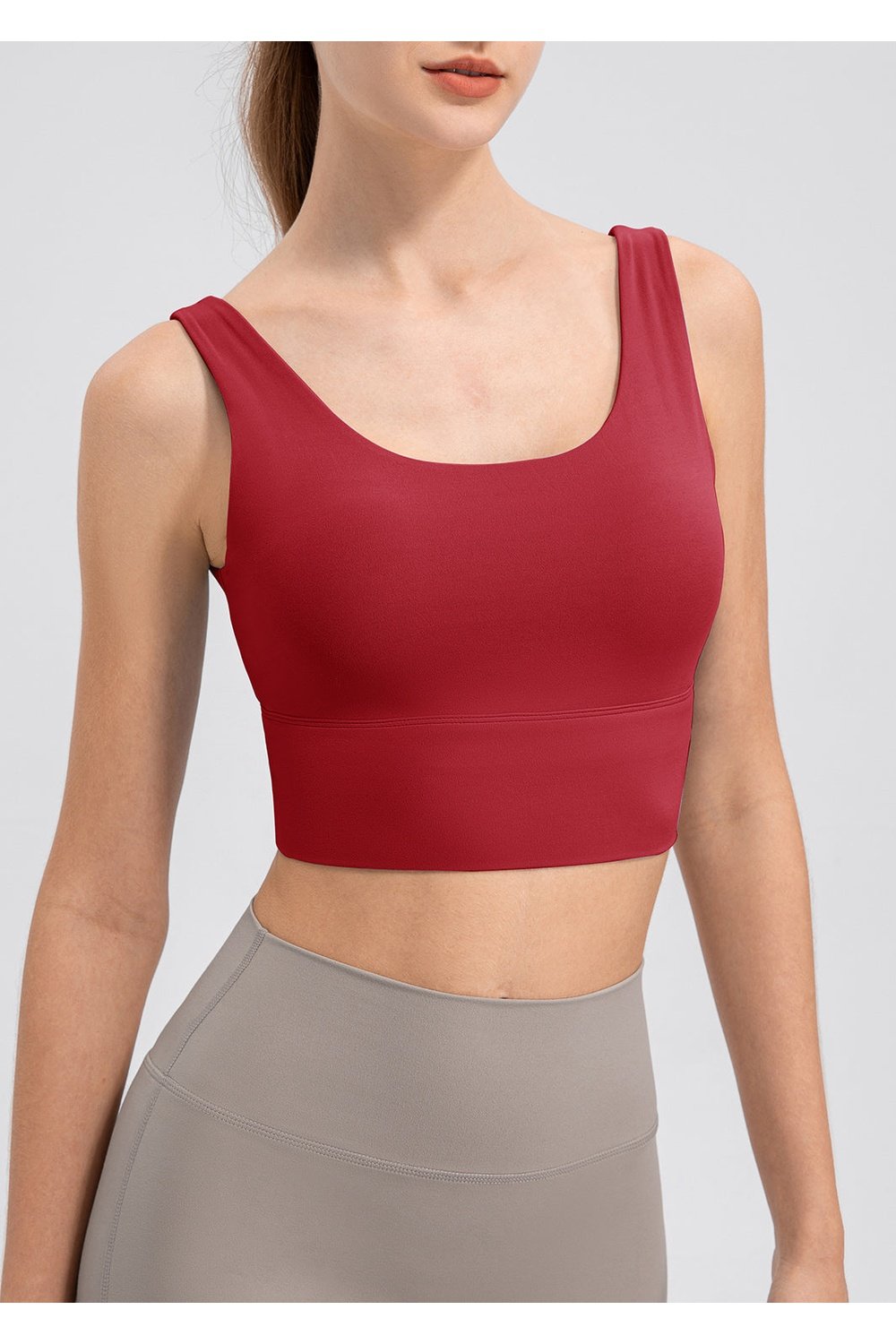 Scoop Neck Wide Strap Active Tank - Crop Tops & Tank Tops - FITGGINS