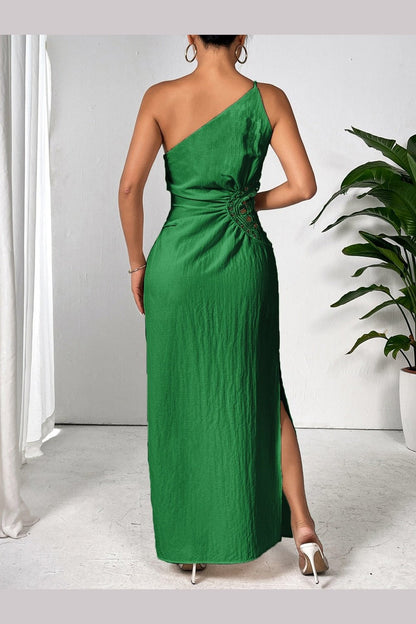 Slit One Shoulder Sleeveless Maxi Dress - Casual & Maxi Dresses - FITGGINS