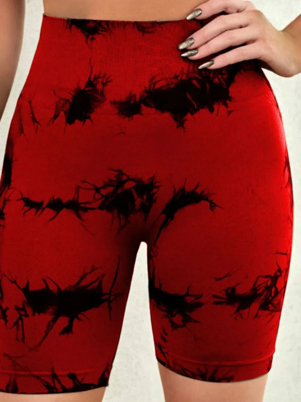 Tie-Dye High Waist Active Shorts Fitggins