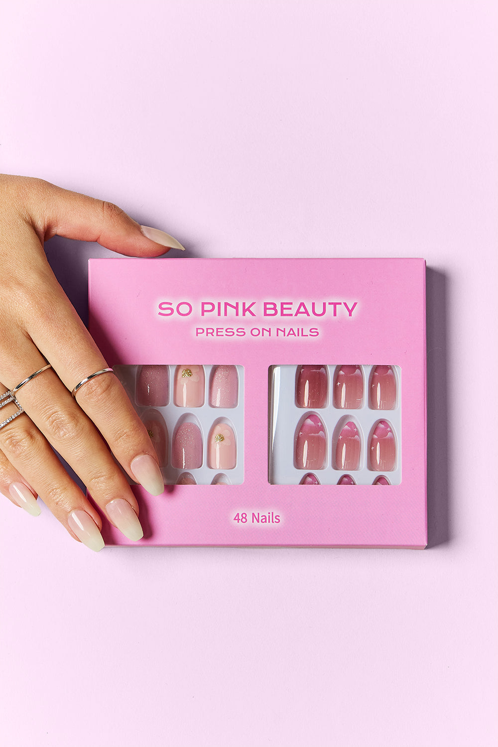 SO PINK BEAUTY Press On Nails 2 Packs - - FITGGINS