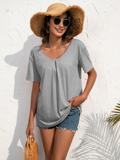 Ivy Lane Lace Trim Short Sleeve Top Fitggins