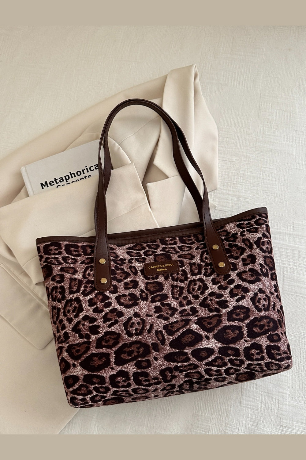 Leopard Polyester Tote Bag - Handbag - FITGGINS