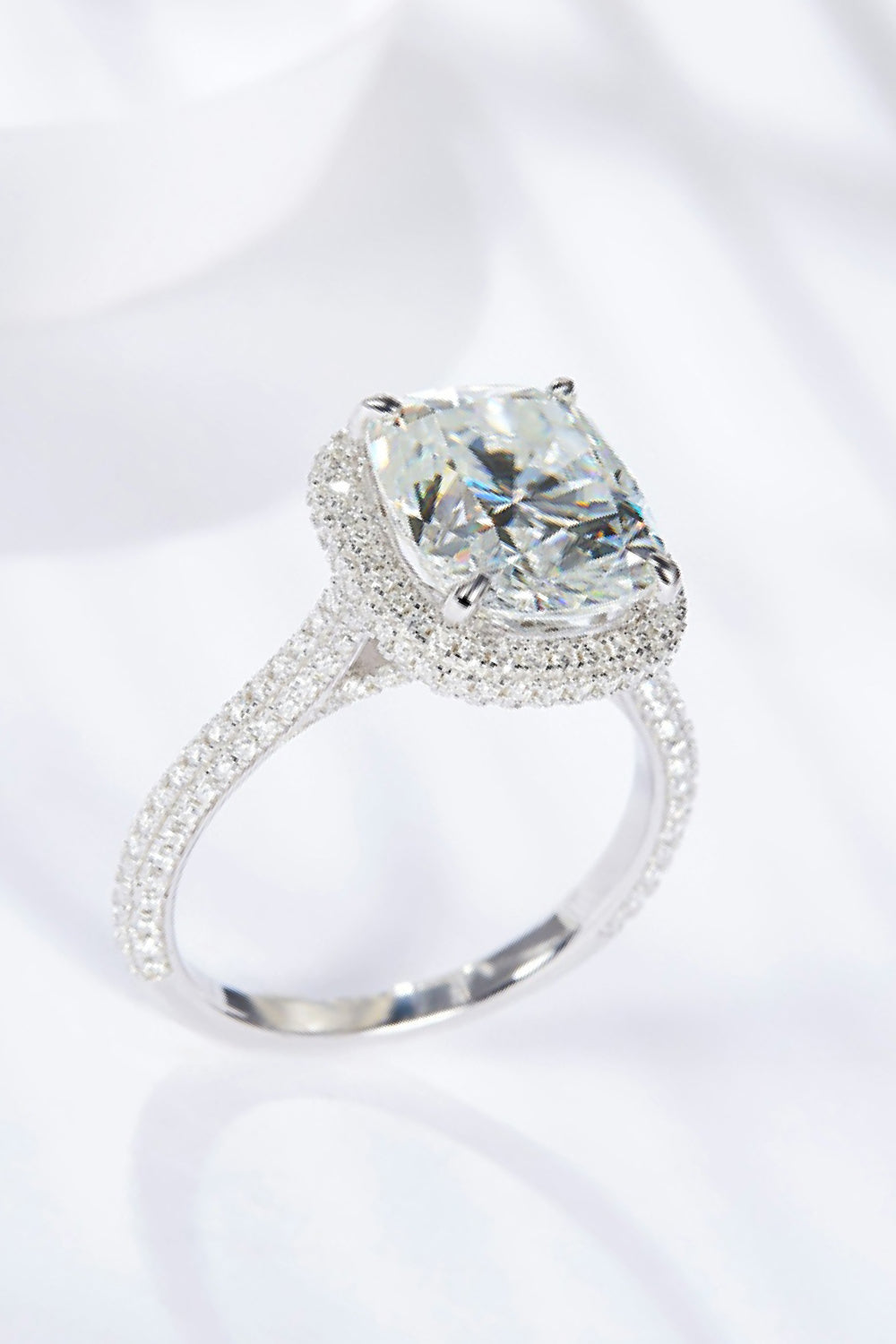 Adored 6 Carat Moissanite Halo Ring - Rings - FITGGINS