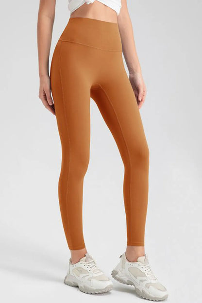 High Waist Skinny Active Pants Caramel Fitggins