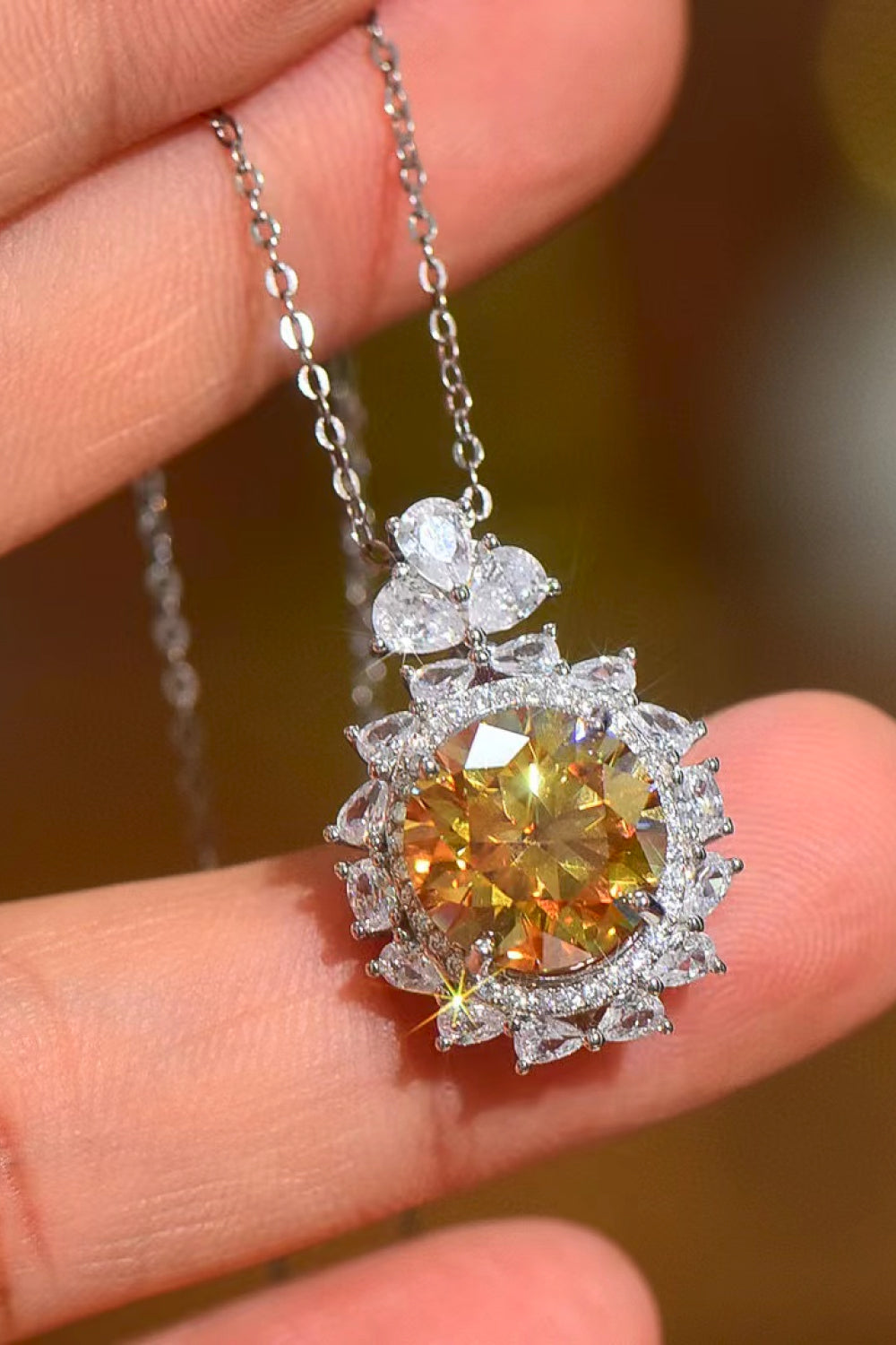 5 Carat Yellow Moissanite Pendant Necklace - Necklaces - FITGGINS