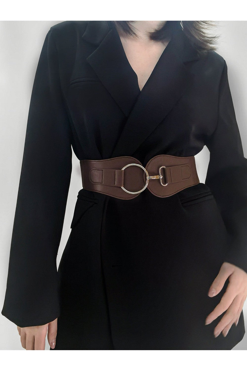 PU Elastic Wide Belt - Belt - FITGGINS