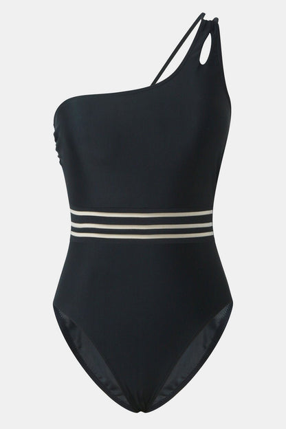 Cutout Single Shoulder One-Piece Swimwear - Swimwear One-Pieces - FITGGINS