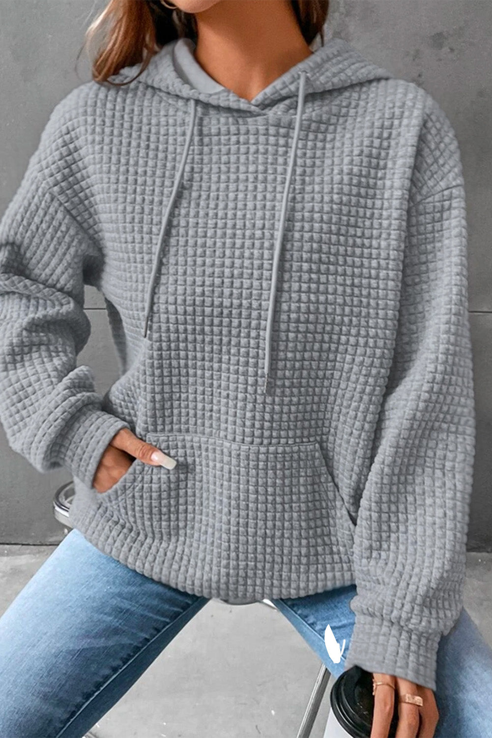 Dropped Shoulder Pocketed Hoodie Fitggins