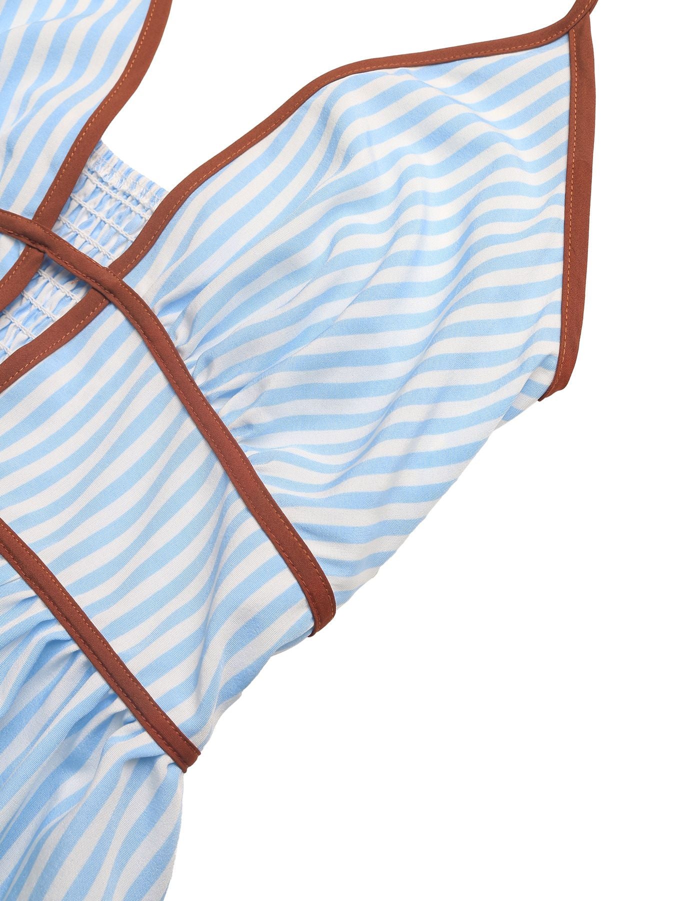 Striped Halter Neck Maxi Dress Fitggins
