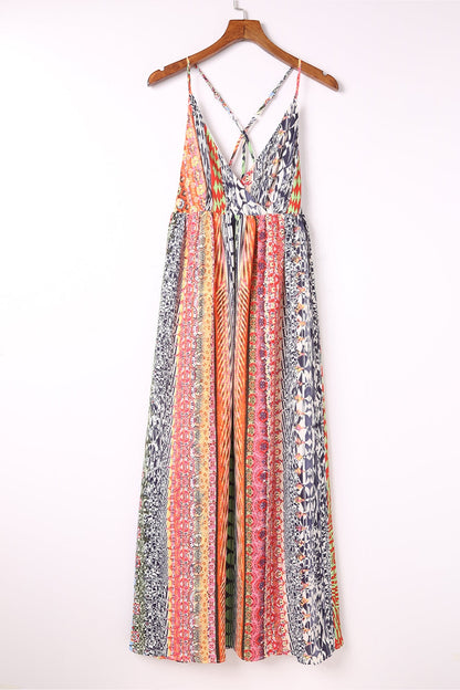 Printed Surplice Spaghetti Strap Dress - Casual & Maxi Dresses - FITGGINS