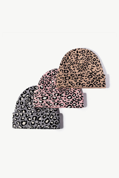 Leopard Pattern Cuffed Beanie - Hats - FITGGINS