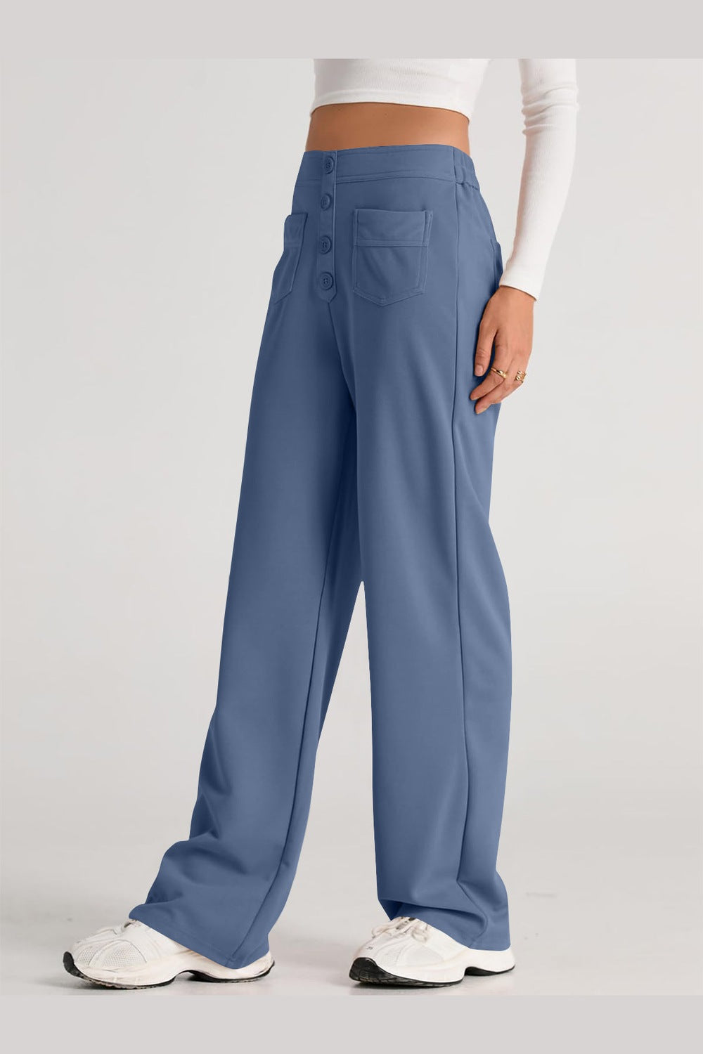 High Waist Wide Leg Pants - Pants - FITGGINS