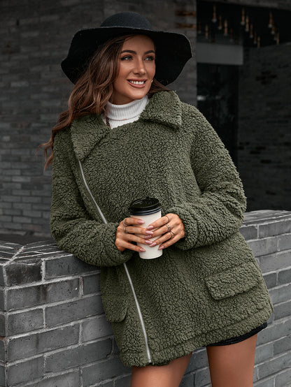 Ivy Lane Zip-Up Collared Teddy Jacket Fitggins