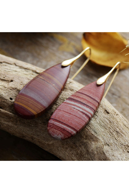 Natural Stone Waterdrop Shape Earrings - Earrings - FITGGINS