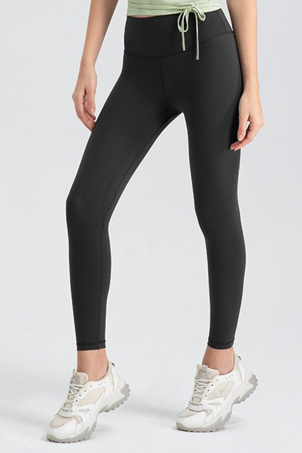 Wide Waistband Slim Fit Active Leggings - Leggings - FITGGINS